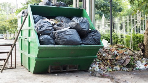 Team performing garden debris collection